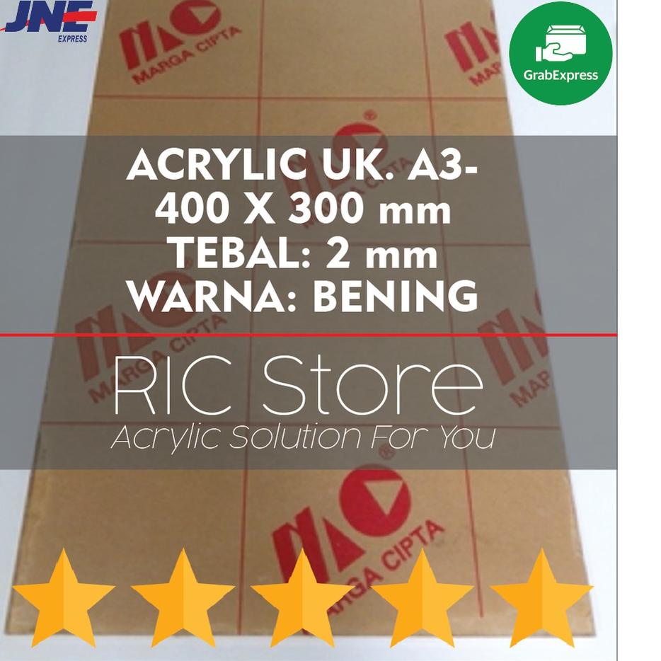

Hot Sale Acrylic / Akrilik Lembaran Uk. A3 - 40X30 Tebal 2mm BENING ... ...