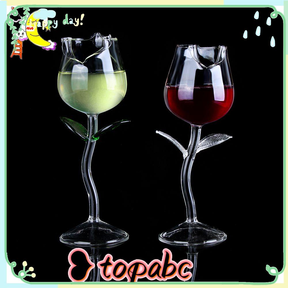 Top Red Wine Glass Goblet Wadah Dekorasi Rumah Bar Perlengkapan Minum Bentuk Bunga Mawar