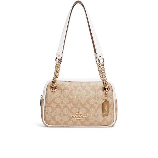 Coach Cammie Chain Shoulder Bag In Signature Canvas In Light/Khaki (C89149)