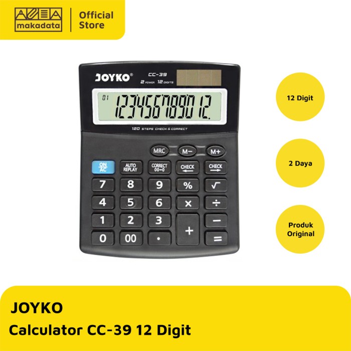 

TERUJI CALCULATOR KALKULATOR JOYKO CC-39 12 DIGIT MURAH