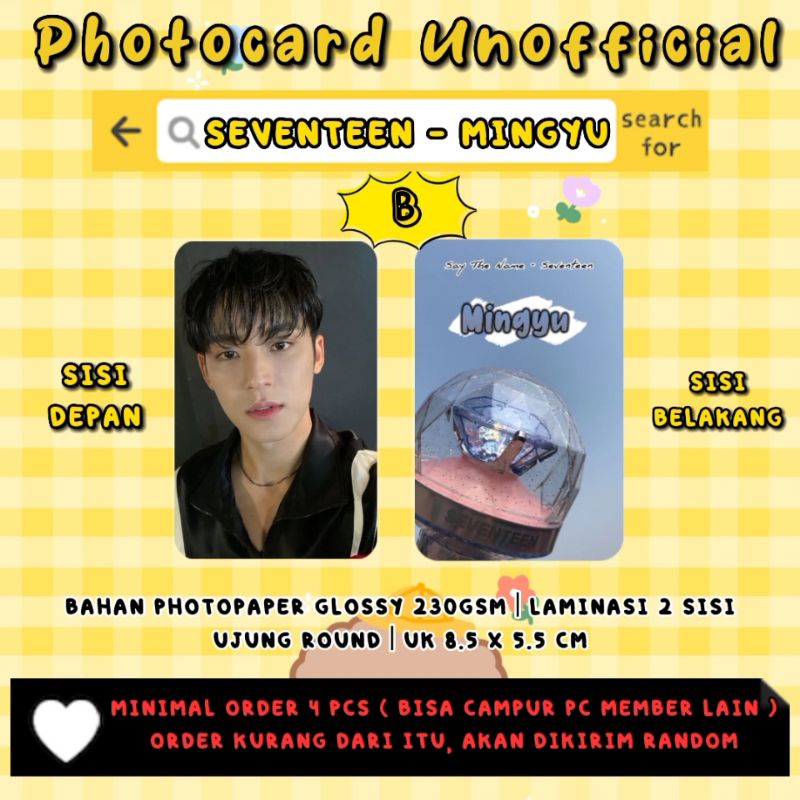 Photocard Seventeen - MINGYU / Photocard Unofficial / Photocard  MINGYU Seventeen