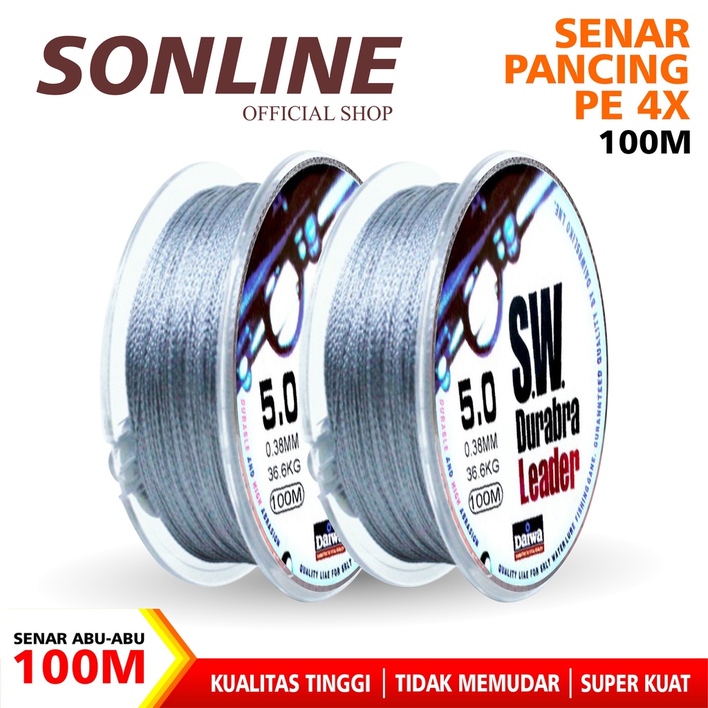 SONLINE Tali Pancing 100M Senar Pancing Fishing Line Strength 3.10kg-18.5kg Sangat kuat 100Meters Tali Pancing SW