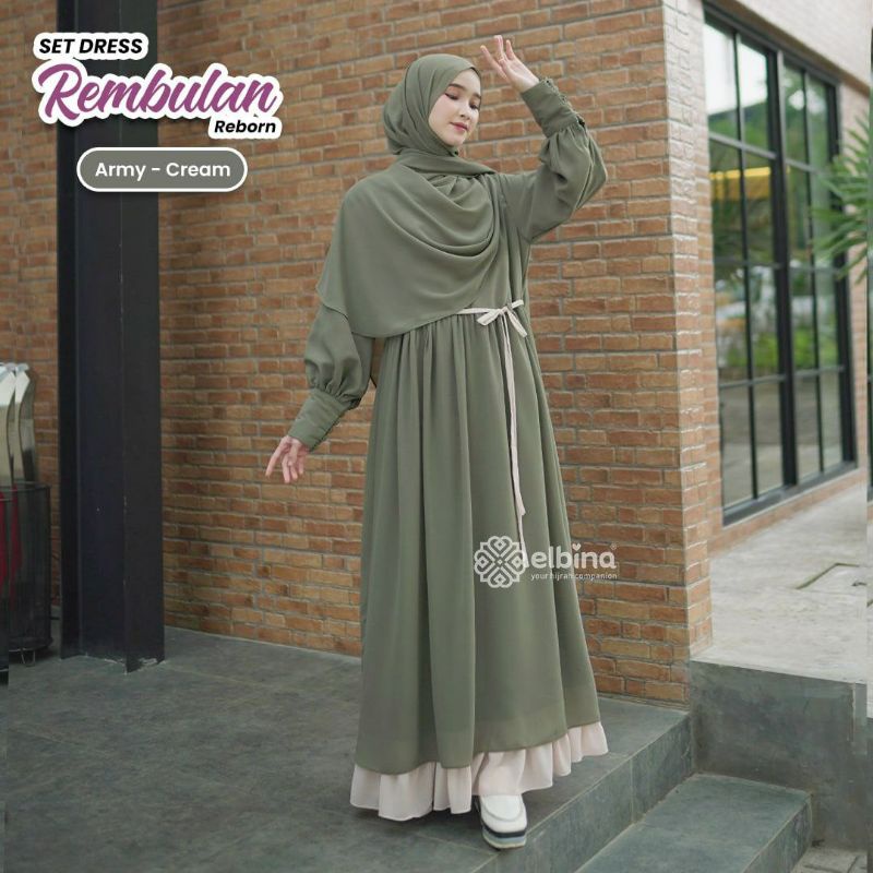 FREE GIFT READY HANYA DRESS REMBULAN VOL 2 ORIGINAL ELBINA HIJAB - GAMIS MURAH SYARI ELBINA HIJAB OF