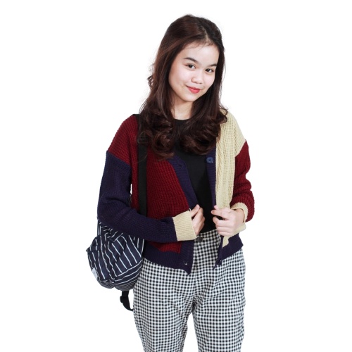 Tokomilkan - Cardigan Rajut Wanita ARSY COMBY CARDY / Cardygan Wanita / Atasan Wanita