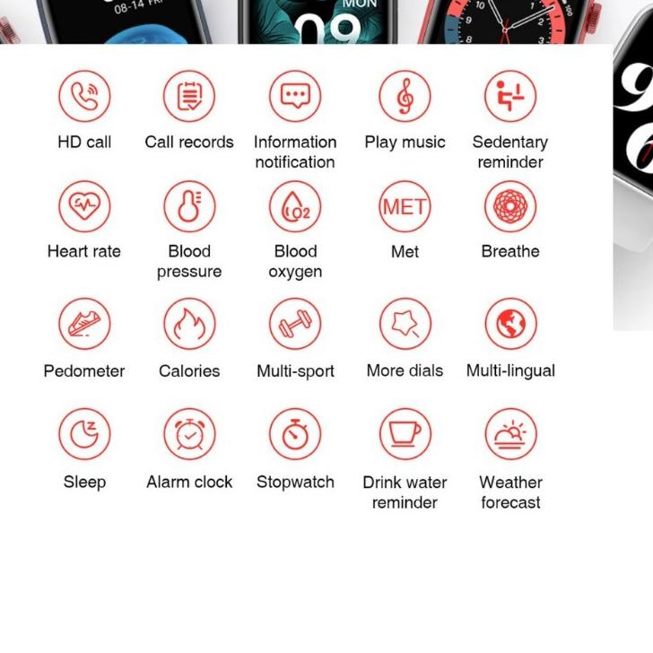 Hot Sell.. HW22/HW12/HW16 In Stock ORI IWO  Smart Watch 1.75 inch Screen Blood Oxygen Monitor Fitnes