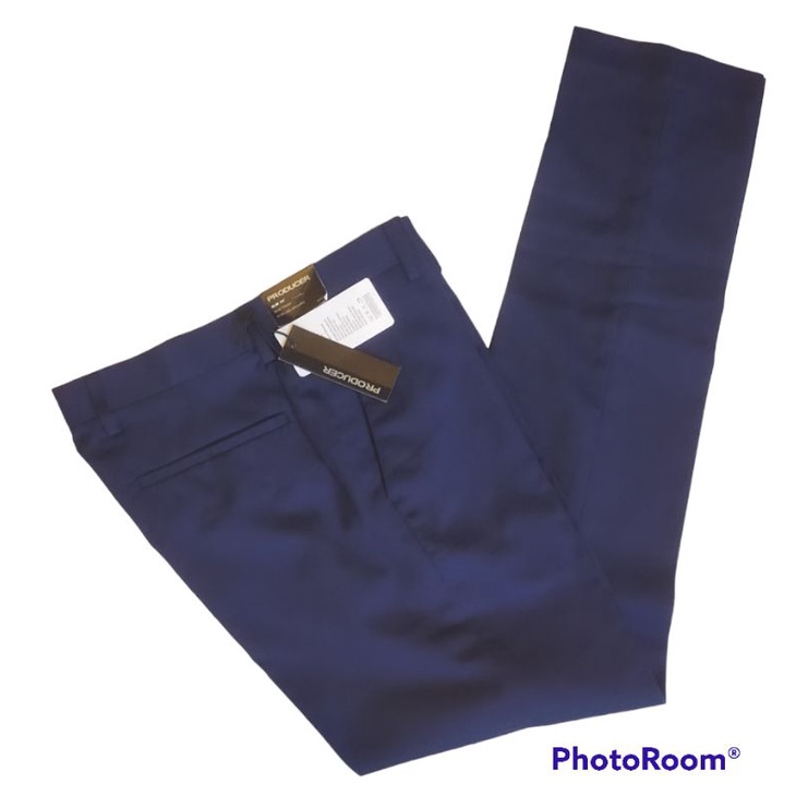 celana formal pria slimfit blue producer by the executive