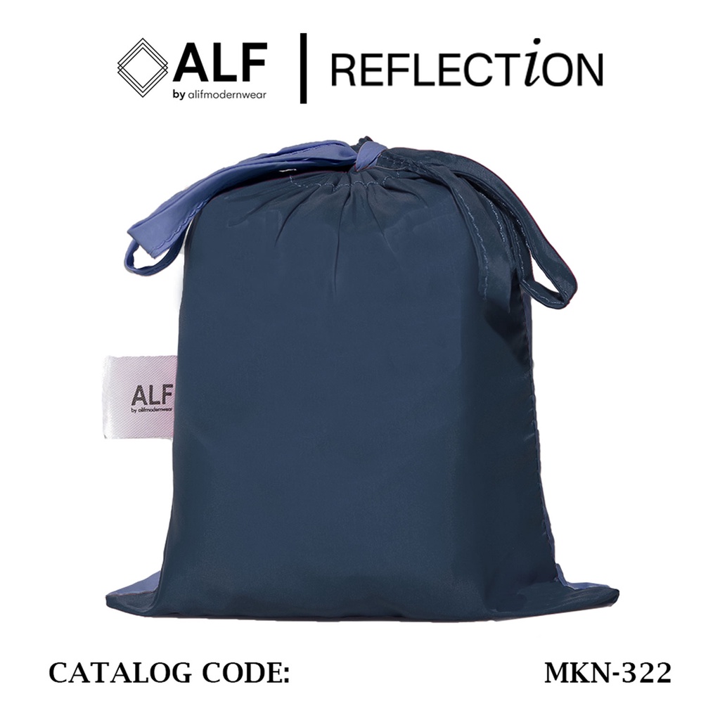 ALIF MUKENA MINI TWO TONE PARASUT PREMIUM KOREA TRAVEL - INDIGO ( MKN-322 )