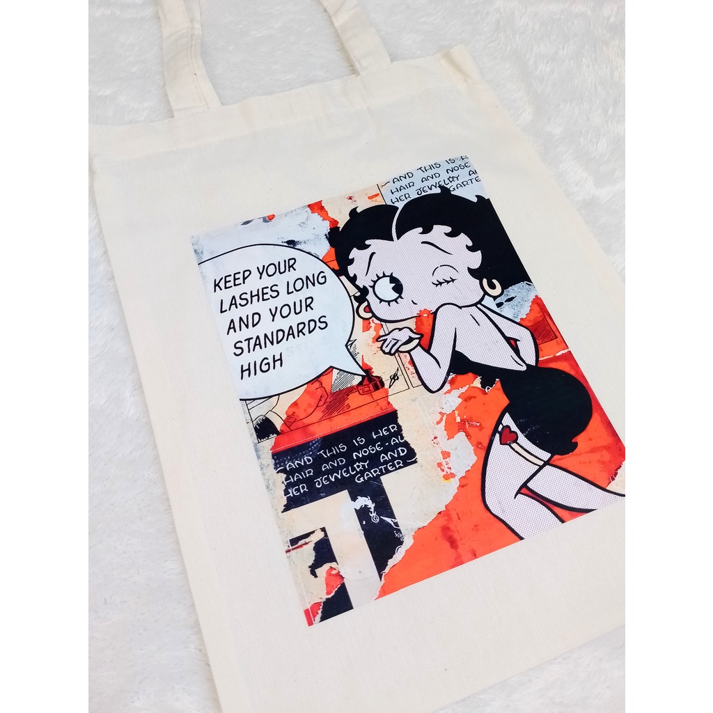 Totebag Tas Tote Betty Boop Tote bag premium Totebag zipper totebag velcro Termurah Tote Bag Wanita