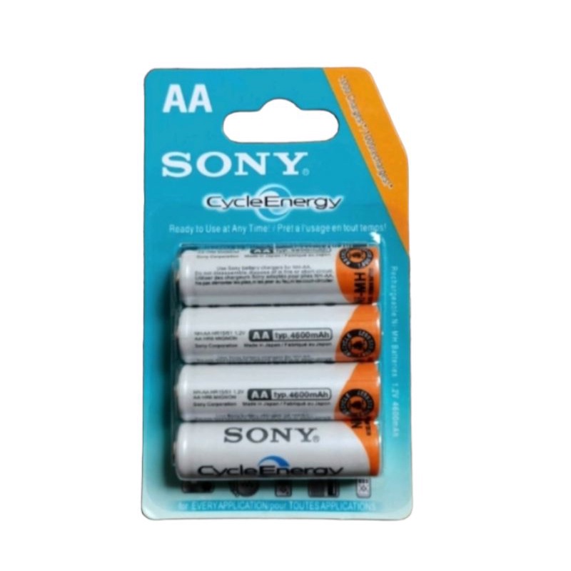 Baterai Sony AA Rechargeable 4600 mAh isi 4 pcs Bisa di Cas Ulang