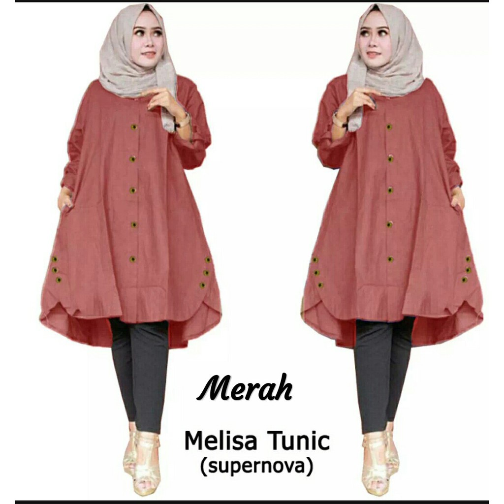 PIK - Melisa Tunik Jumbo XL, XXL, 3XL  / Tunik Wanita Jumbo / Kemeja Wanita Jumbo/ BAJU JUMBO