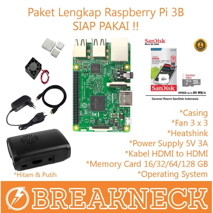 Kpr Paket Lengkap Raspberry Pi 3 Model B