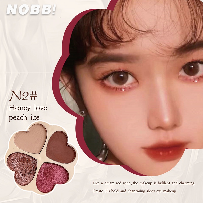 [BPOM][100%ORI&amp;READY]NOBB! Adorable Sunset 4-Color Eye Shadow Palette Heart Eyeshadow Palette Eyes Make Up