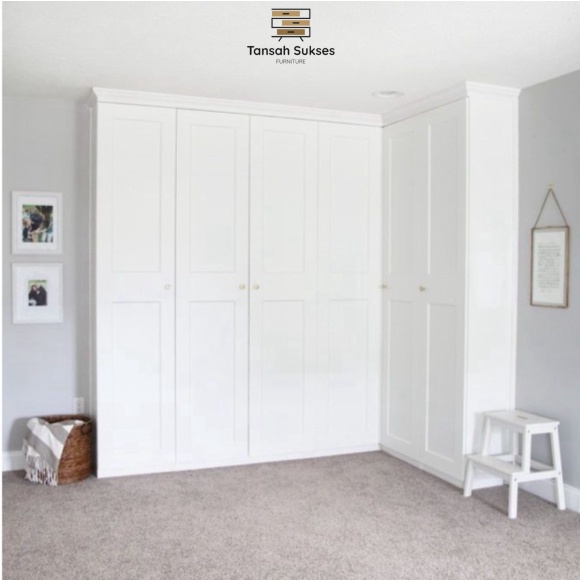 Lemari Pakaian Later L White Kayu Jati Lemari Pintu 6 Berkualitas Best Seller