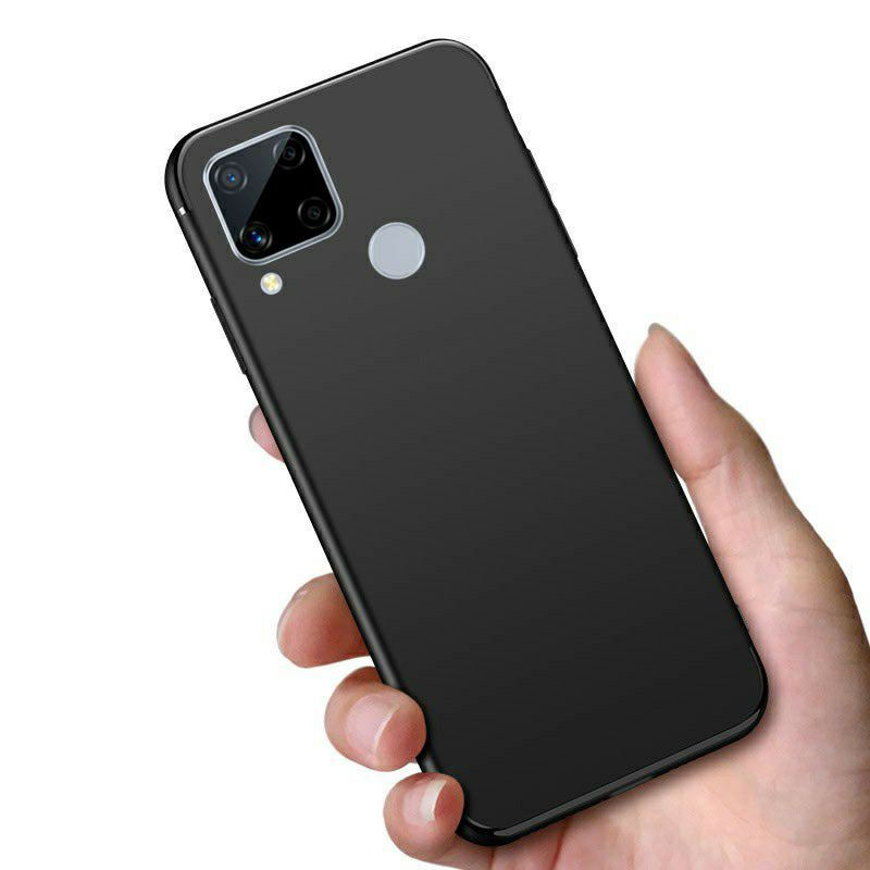 REALME C25Y C21Y 5 5i C3 C11 2020 C12 C15 C17 7i CASE SOFTCASE BLACK MATTE SLIM CASE SILIKON HITAM KARET 3D CASING COVER PELINDUNG BELAKANG C25 Y C21 Y