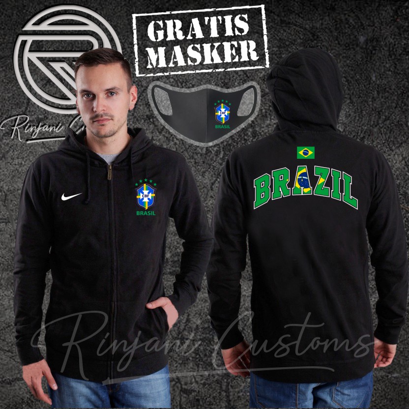 JAKET TIMNAS BRAZIL.JAKET PIALA DUNIA.FREE MASKER
