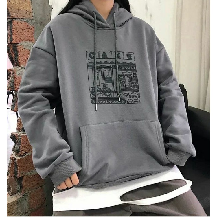 Sweater CAKE Hoodie Jacket Outerwear Pria Wanita Outfit Kasual Santai Style Korean Kekinian Terbaru