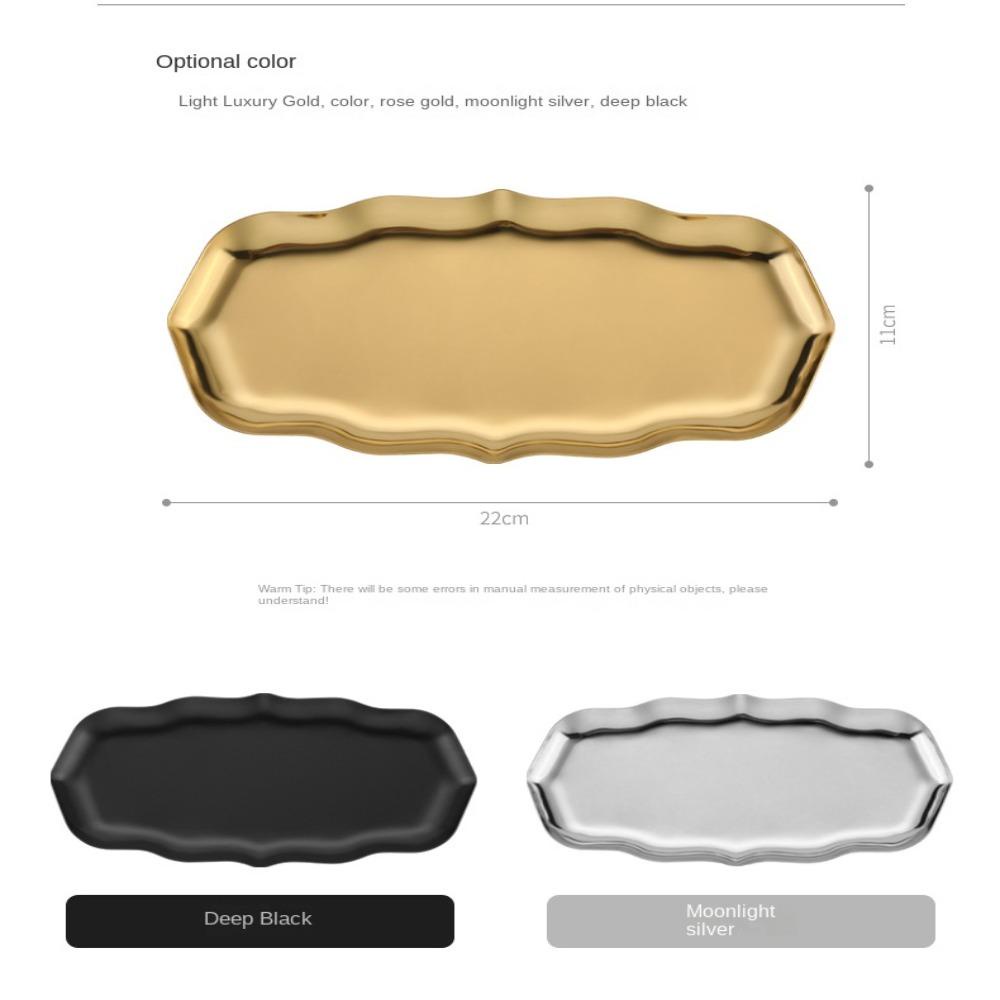 Solighter Nampan Penyimpanan Stainless Steel Loyang Roti Kue Rumah Tangga Penyimpanan Kue Kering Wadah Makanan Nampan Perhiasan Nampan Penyimpanan Dapur