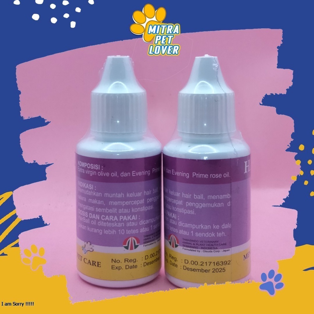 MENGOBATI SEMBELIT PADA ANJING - HAIR BALL DROP 30ML - MEMUDAHKAN MUNTAH KELUAR DARI HAIRBALL MENAMBAH NAFSU MAKAN MENGGEMUKKAN BADAN - MURAH ASLI GARANSI KUALITAS ORIGINAL - PET ANIMAL TAMASINDO OBAT KESEHATAN &amp;  VITAMIN TERNAK HEWAN  MITRAPETLOVER