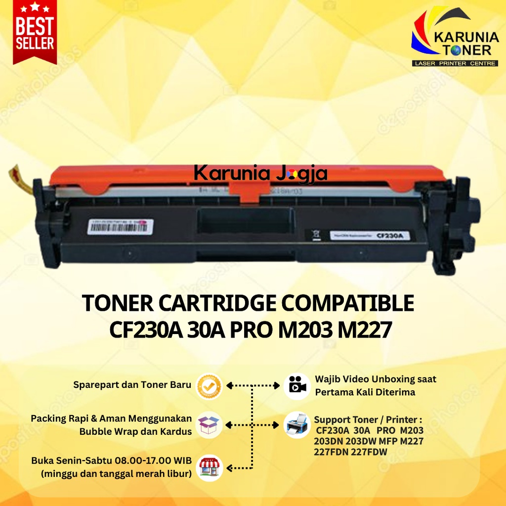 Toner Cartridge Compatible 30A CF230A for M203 MFP M227 (1,6K) PLUS CHIP GRADE A Think Color