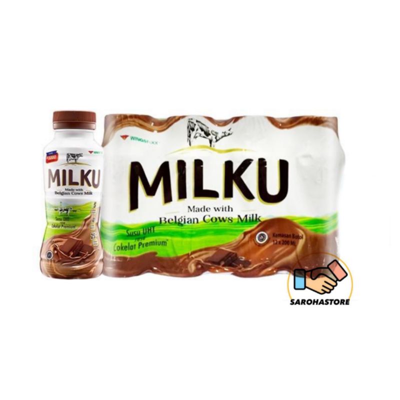 

1 Dus Isi 12 pcs Milku Susu Cokelat / Strawberry 200 ml