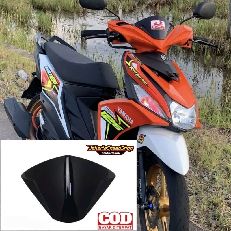 Visor variasi yamaha mio m3 mio z mio 125 bahan anti pecah hitam kilap universal