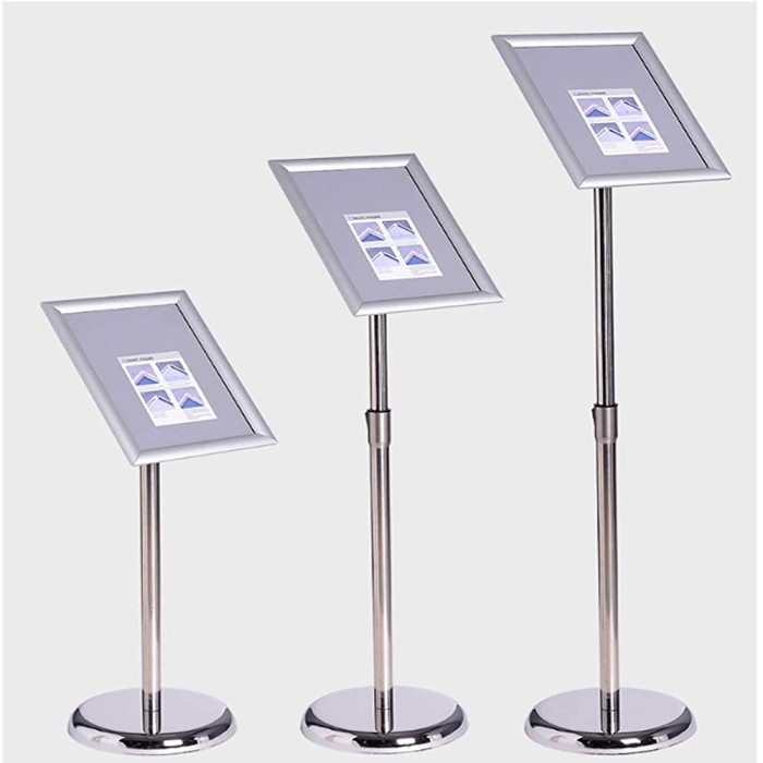 

HEMAT Poster Stand Adjustable Menu Frame Sign Holder Display A3 A4 Stainless Code 4417