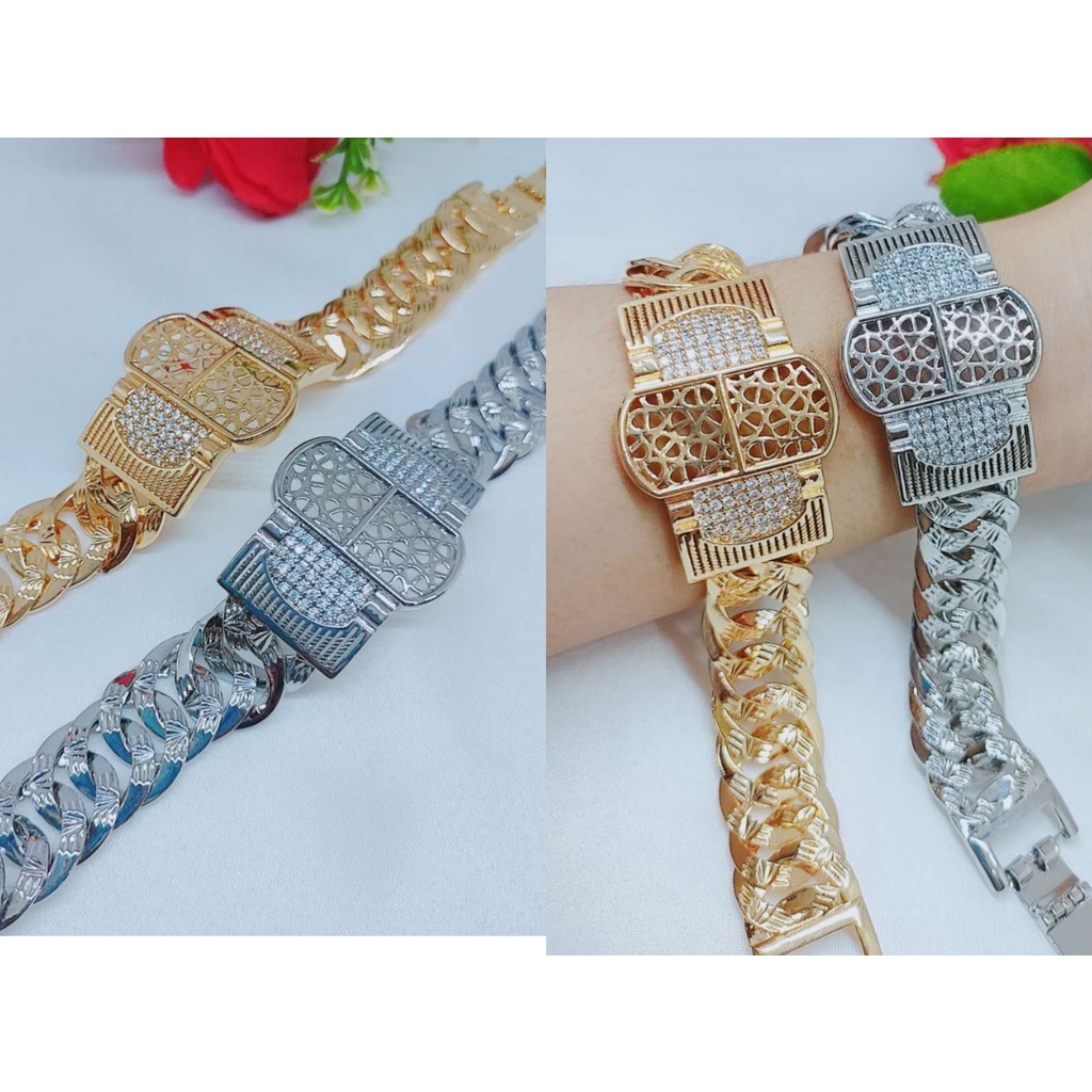 Gelang Xuping Lapis Emas 18k Permata Perhiasan Fashion K006