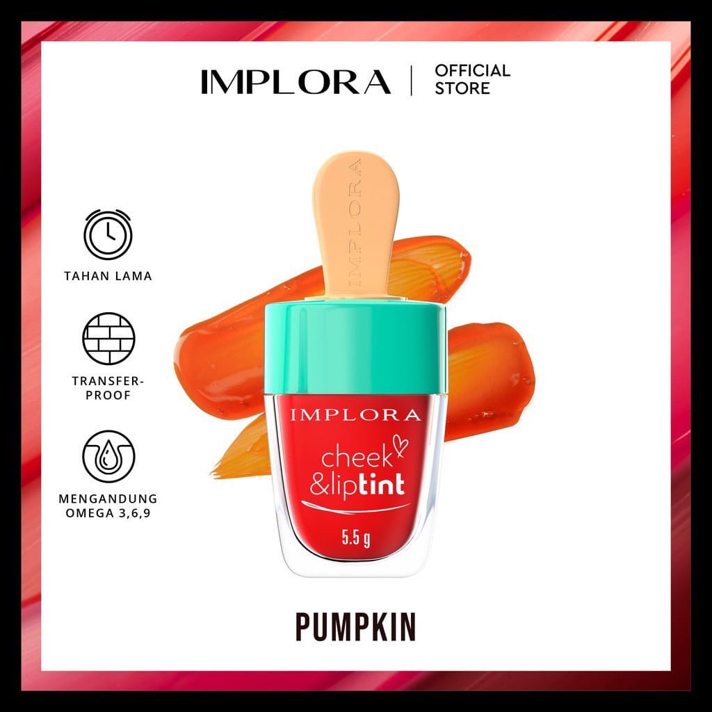 Implora Cheek and Lip Tint | Liptint Glossy Ombre Multifungsi Blush On