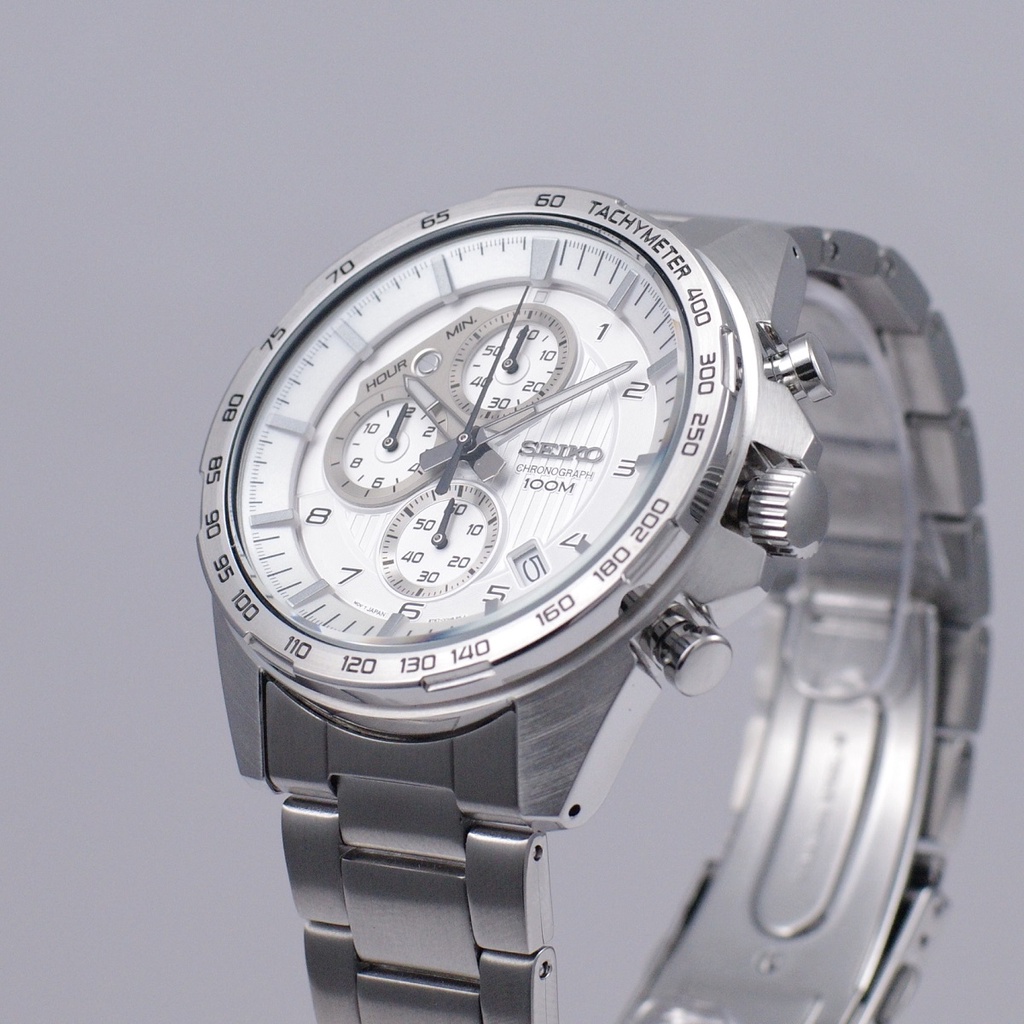 Seiko Quartz SSB317P1 Chronograph White Dial - Jam Tangan Pria SSB317