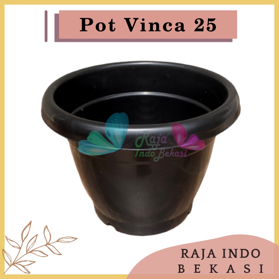 Pot Bunga Vinca 25 Polos Hitam Tanaman Hias Kuping Glory 25 Plastik  Pot 25 cm Lusinan Hitam Pot Bunga Hitam 20 22 25 30 32 35 | Pot Tanaman Hitam Plastik