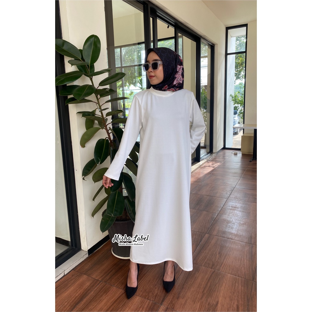 (PREMIUM) INNER DRESS RAJUT RIB MANGO PREMIUM LENGAN PANJANG BY MISHA LABEL / LONG DRESS RAJUT LENGAN PANJANG BY MISHA LABEL