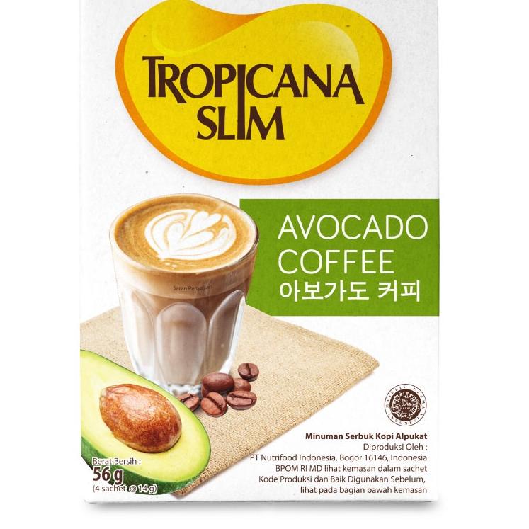 

[PRODUK WL6NW] Tropicana Slim Avocado Coffee 4 Sachet - Kopi Susu Nikmat Tanpa Gula Pasir B0F