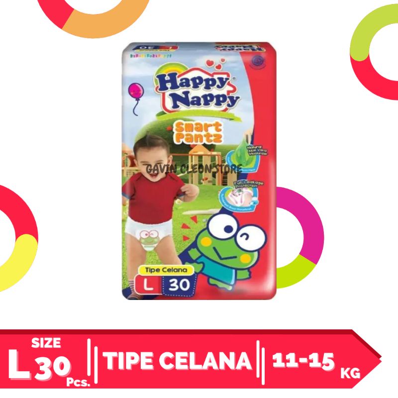 Happy Nappy Pants S M L XL XXL -Popok Happy Nappy Tipe Celana - Popok Tipe Celana