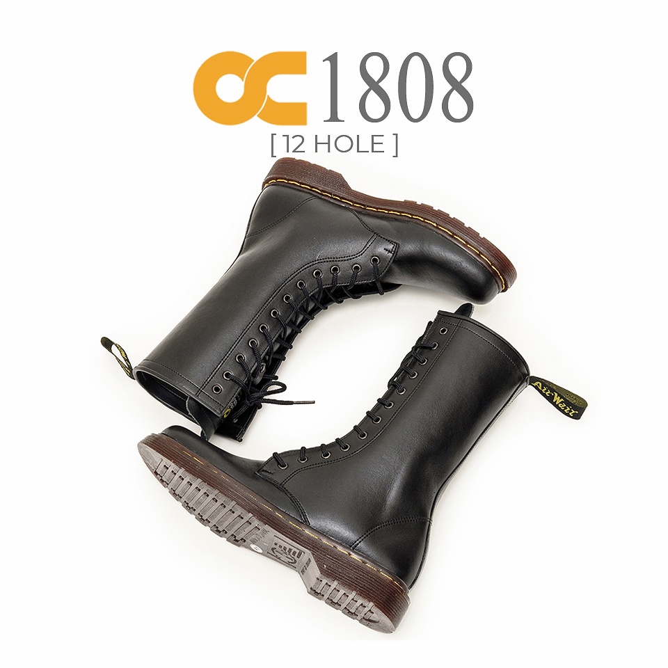 SEPATU BOOT 12 HOLE KULIT ORIGINAL / ODON CIBADUYUT OC 1808