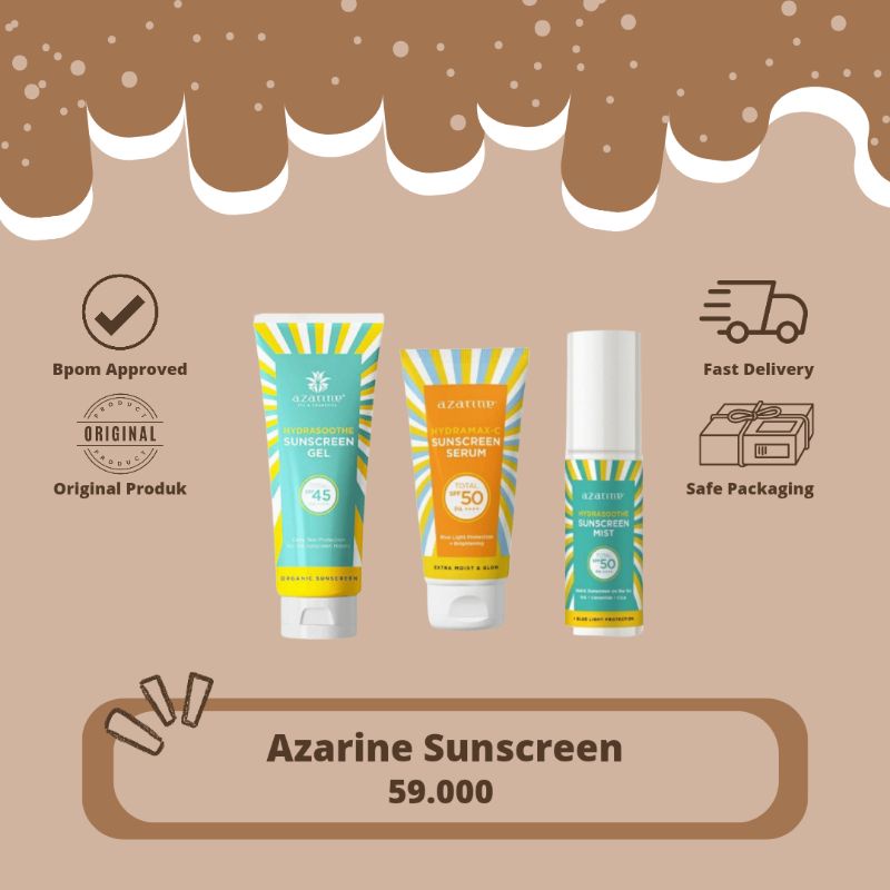AZARINE SUNSCREEN HYDRASOOTHE GEL SPF 45 | AZARINE SUNSCREEN SERUM SPF 50 | AZARINE SUNSCREEN MIST S