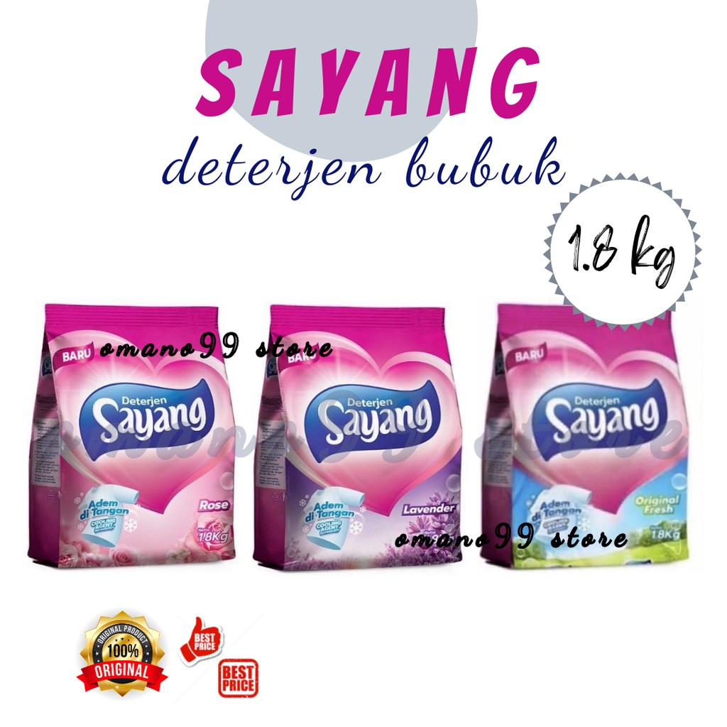 Sayang Deterjen Bubuk // Cair All Varian 1800 GR / 1,8 KG / 1600ML / 1,6L