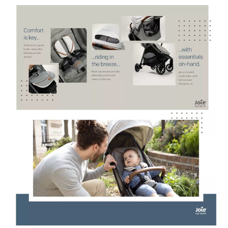 Makassar - Stroller Cabin Size Joie Signature Parcel | Light Weight Birth to 22 kg Multi Mode Stroller With Magnetic Buckle
