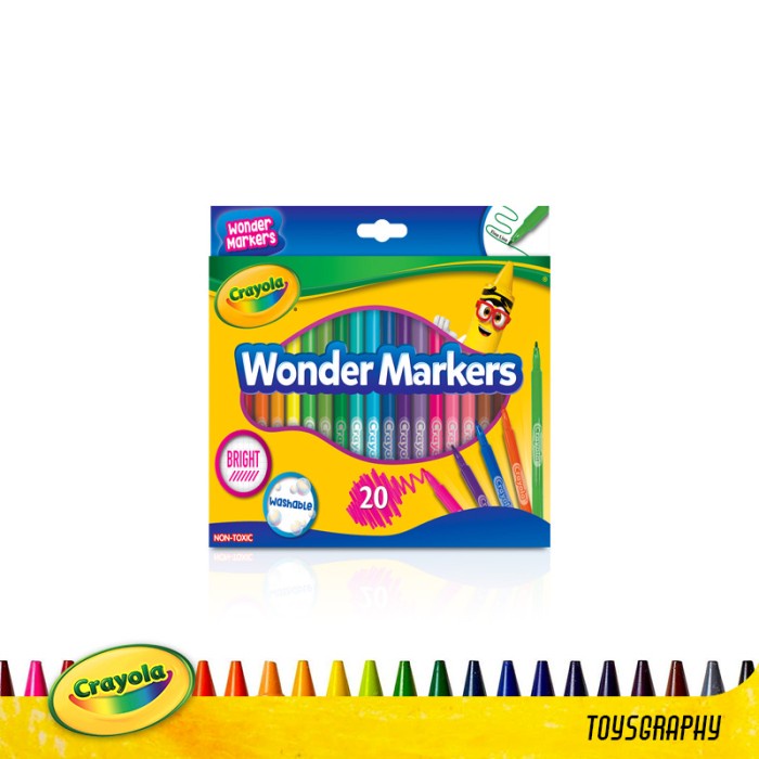 

CRAYOLA WONDER MARKERS 20 WASHABLE SPIDOL AJAIB ISI 20 FINE LINE