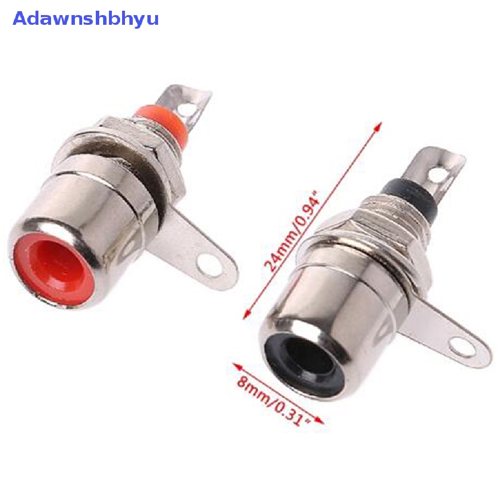 Adhyu 10pcs Merah+10pcs Hitam Konektor Dudukan Panel RCA Female Socket Audio Socket Plug ID