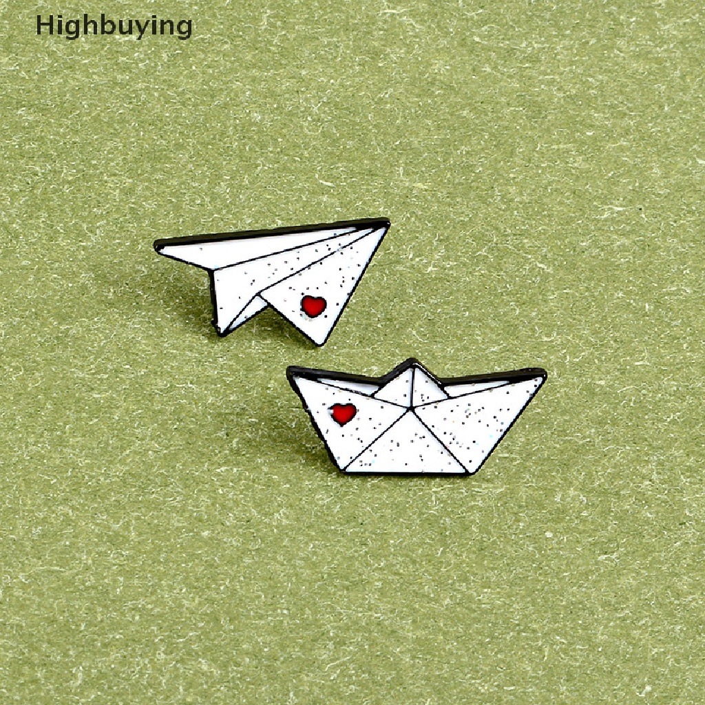 Hbid Pesawat Kertas Perahu Enamel Pin Cinta Bros Kerah Pin Baju Tas Pesawat Feri Lencana Mini Perhiasan Hadiah Glory