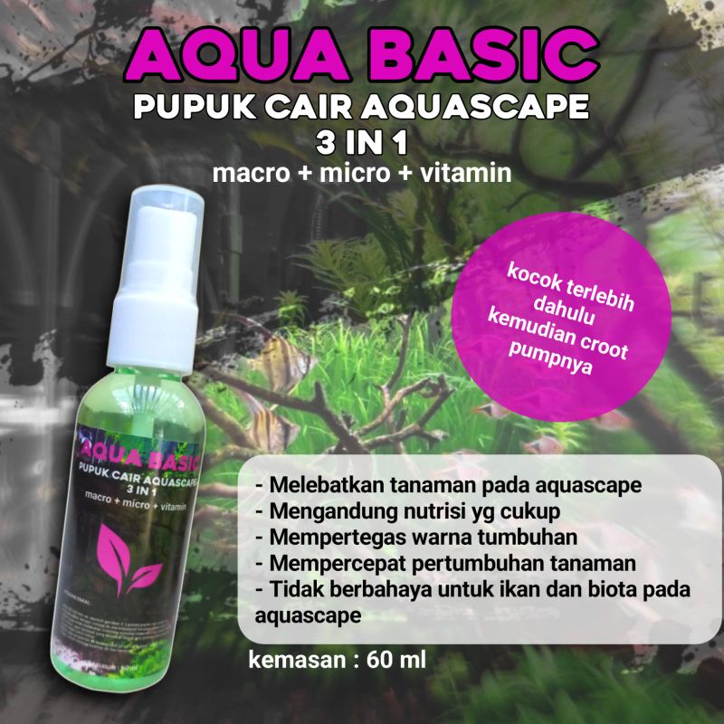 pukcir pupuk cair 3IN1 pupuk cair AQUASCAPE 3IN1 MACRO + MICRO + VITAMIN 60ML