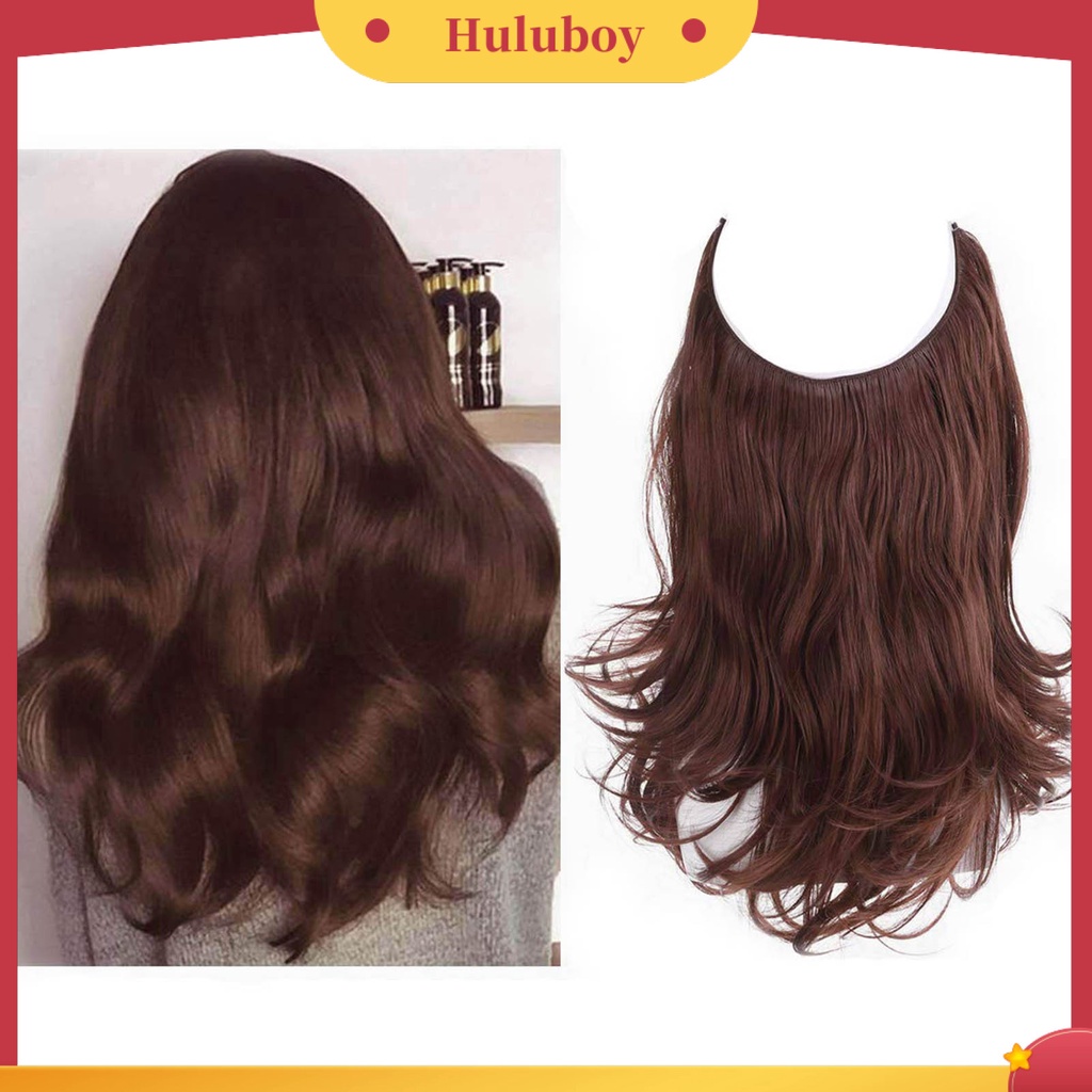 Klip Rambut Extension Elastis Model Keriting Gelombang Warna Natural Dapat Dicuci Untuk Wanita