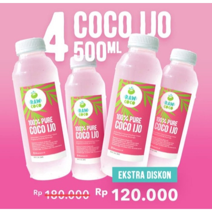 

Paket 4x Coco Ijo 500ml - Air Kelapa Hijau Murni