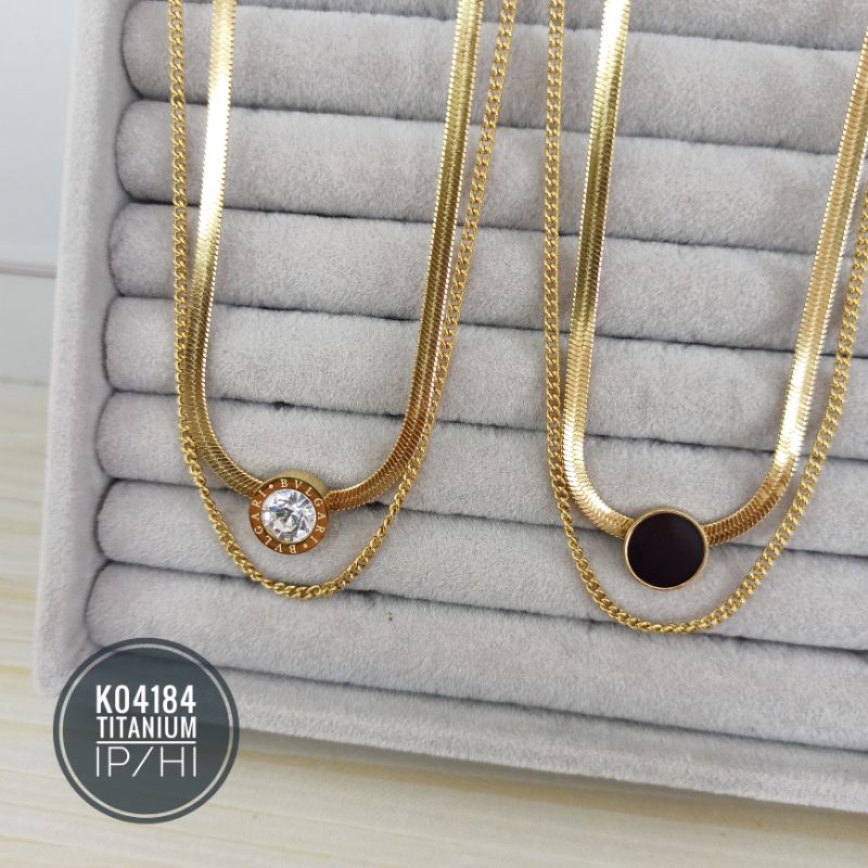 Kalung Titanium Choker double layer K04184