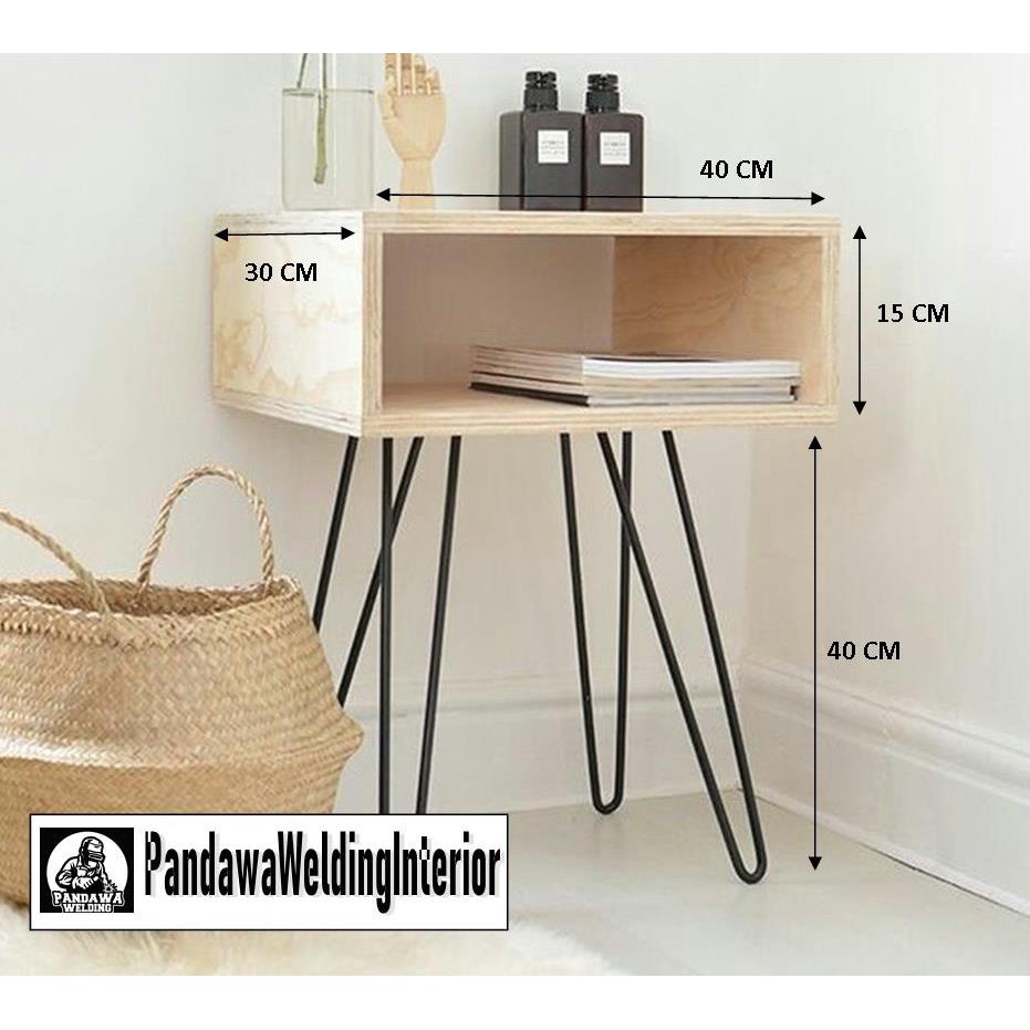 MEJA NAKAS, SUDUT,  MINIMALIS KAKI BESI