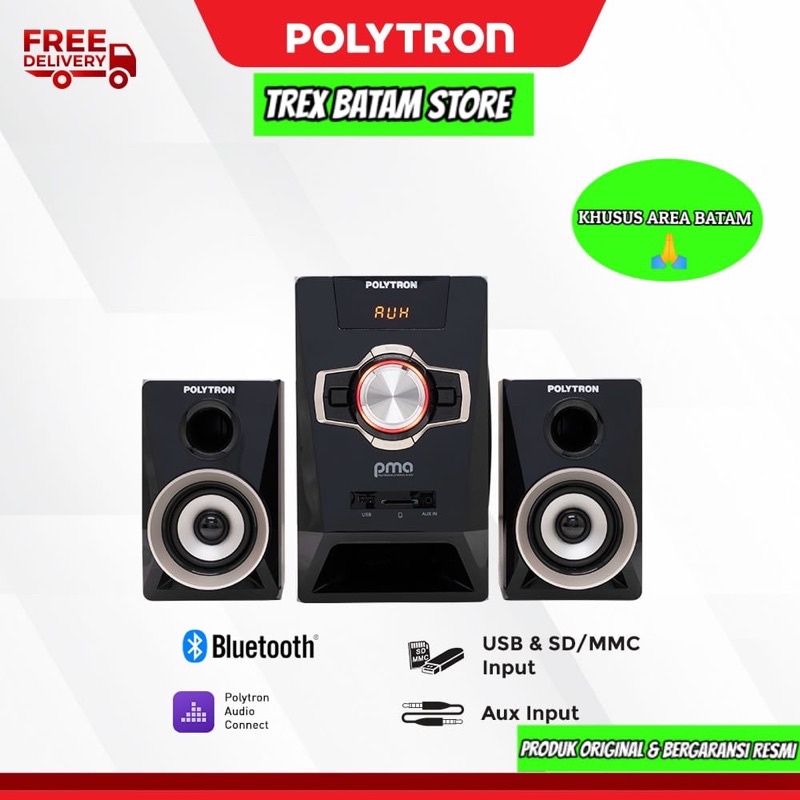 POLYTRON PMA 9321 SPEAKER AUDIO SUPER BASS USB BLUETOOTH (BATAM)