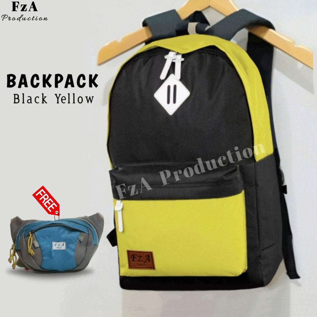 Big Promo..Tas Ransel Distro Casual Pria Wanita Tas Ransel Laptop Premium FREE Tas Waistbag Trendy