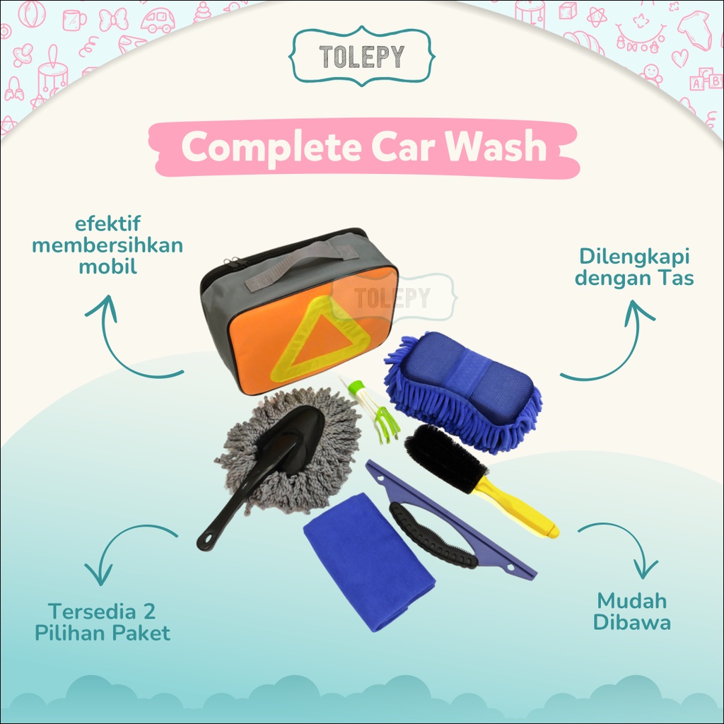 Paket Cuci Mobil Perawatan Mobil Alat Pembersih Lengkap Mobil Paket Cleaning Car Set Cleaning kit