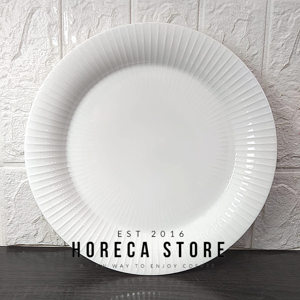 Piring Dinner Plate Model Korea 27 cm Putih Porcelain