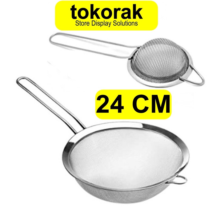SARINGAN TEH 24 CM SARINGAN STAINLESS MINYAK KOPI SARINGAN TEPUNG CEKO STAINLESS